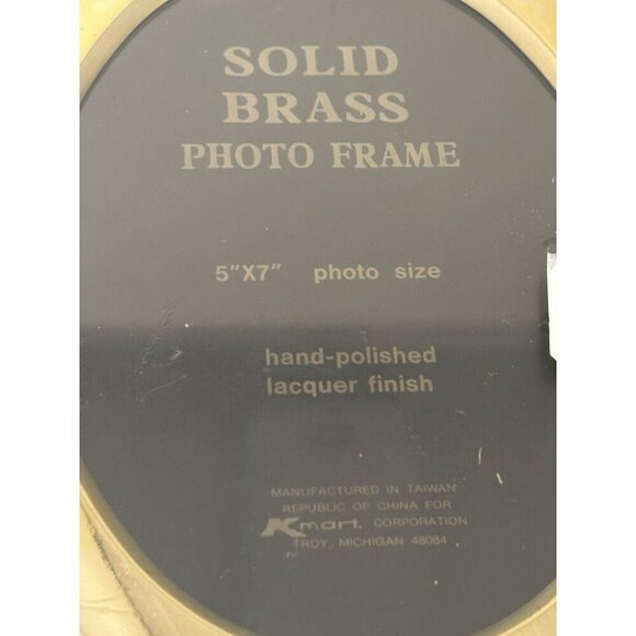 Vintage Solid Brass Oval Picture Frame For 5x7 Footed Hand Polished Lacquer - Picture 3 of 8